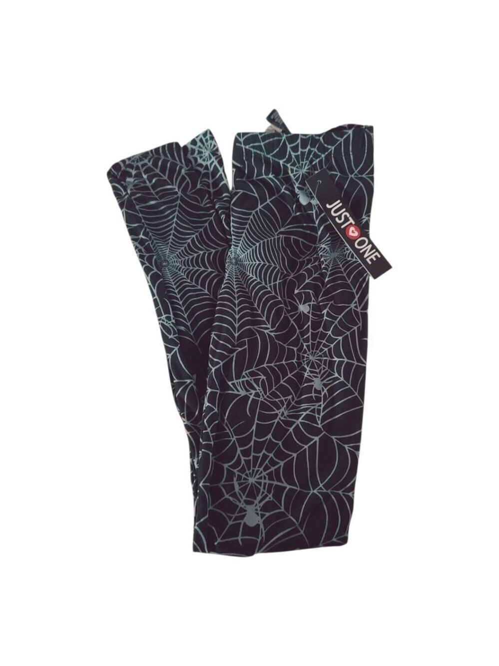JUST ONE Black Spiderweb Print Leggings S